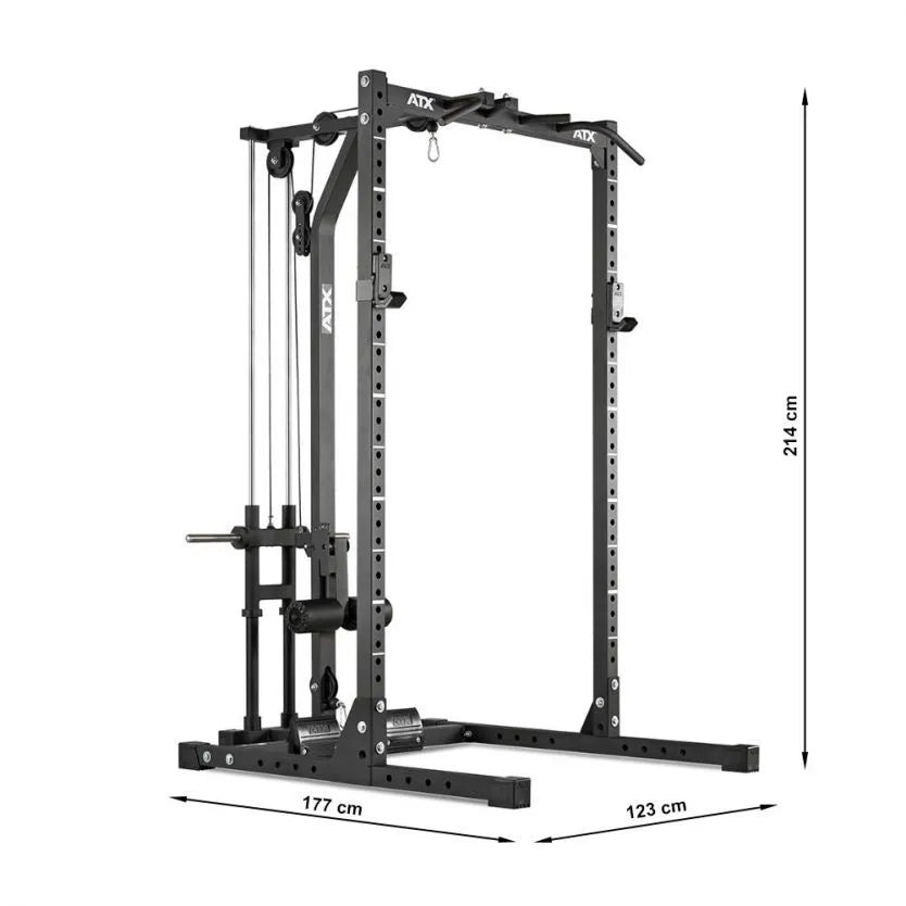  ATX Half Rack HRX-620 With Plate Load Lat Pulldown
