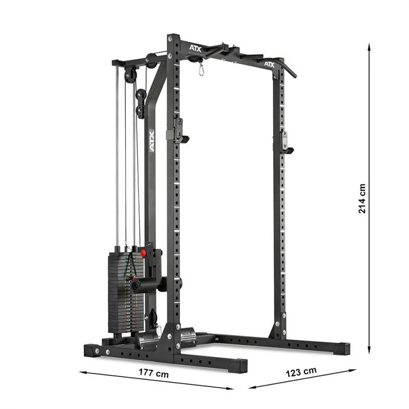  ATX Half Rack HRX-620 With Stack Weight Lat Pulldown