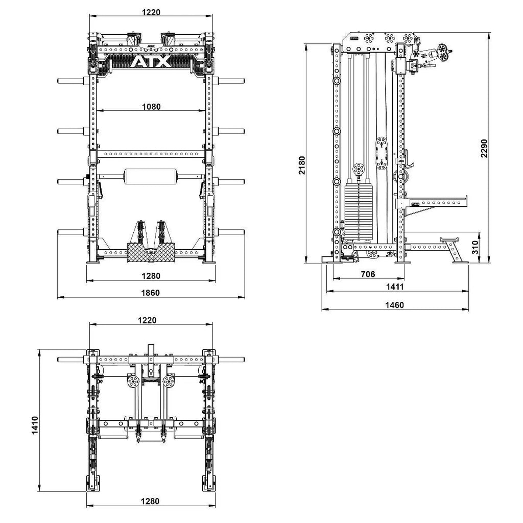 ATX Multi-Pull Half Rack MPHR-740