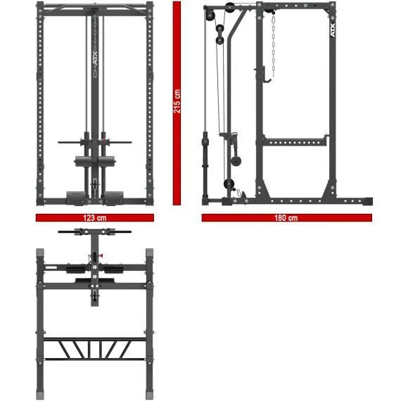  ATX Power Rack PRX-720 + LTO-650 Plate-Load Lat Pulldown