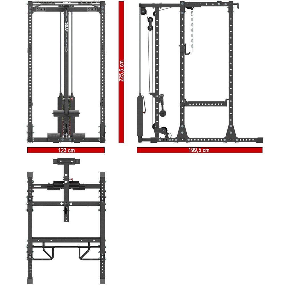  ATX Power Rack PRX-750 SET-160 With Stack Weight Lat Pulldown