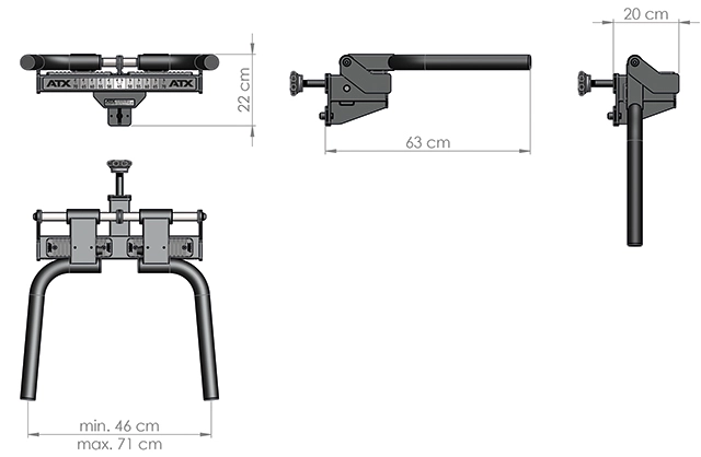  ATX Rack-Mount Folding Dip Bars DIP-IDX