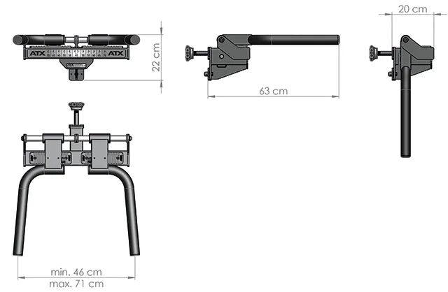  ATX Rack-Mount Folding Dip Bars DIP-IDX
